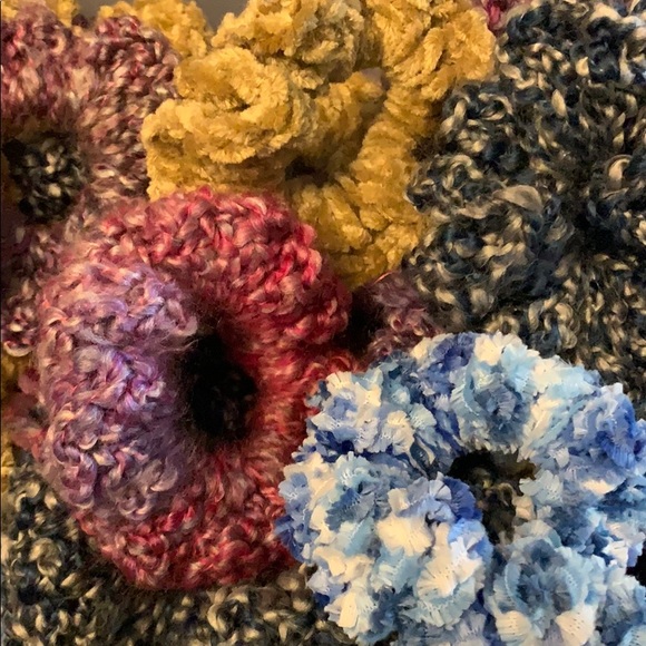Hand Crafted Accessories - 5 random scrunchies handmade crochet